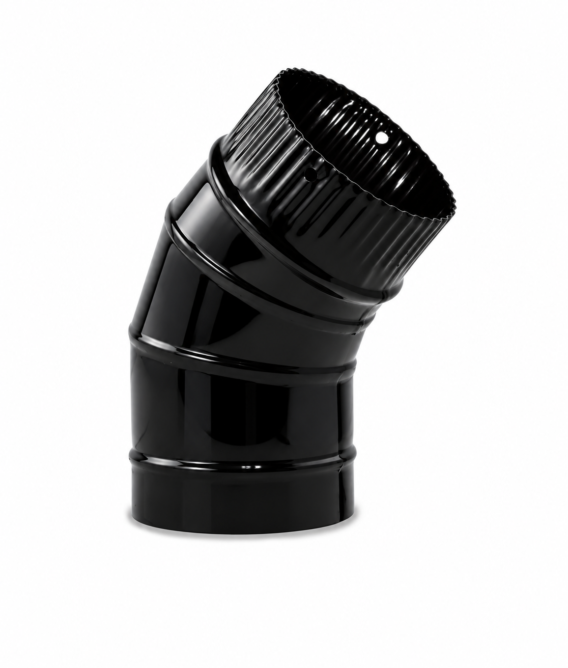 Codo de Sectores para chimeneas en Acero Negro Vitrificado - Ángulo 45º - Serie lisa