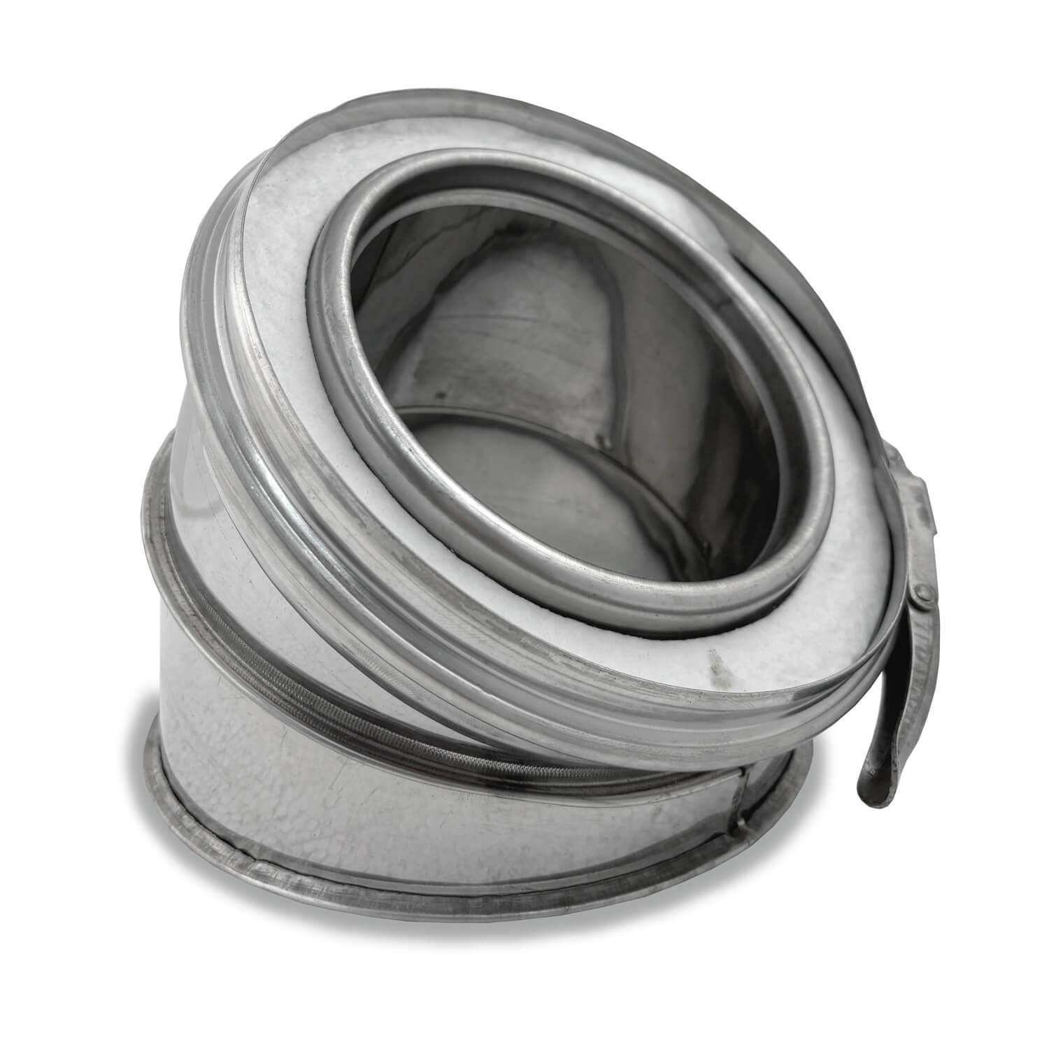 Codo Aislado Doble Pared en Acero Inoxidable - Ángulo 45º - Serie Modular Aislada