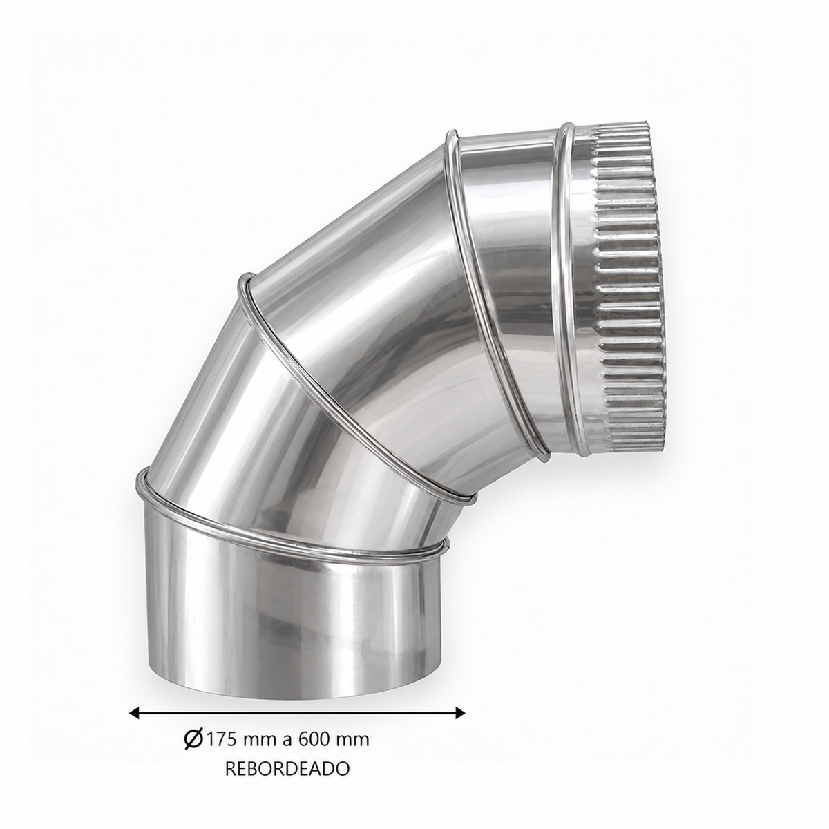 Codo de Sectores para chimeneas en Acero Inoxidable - Ángulo 90º - Serie lisa