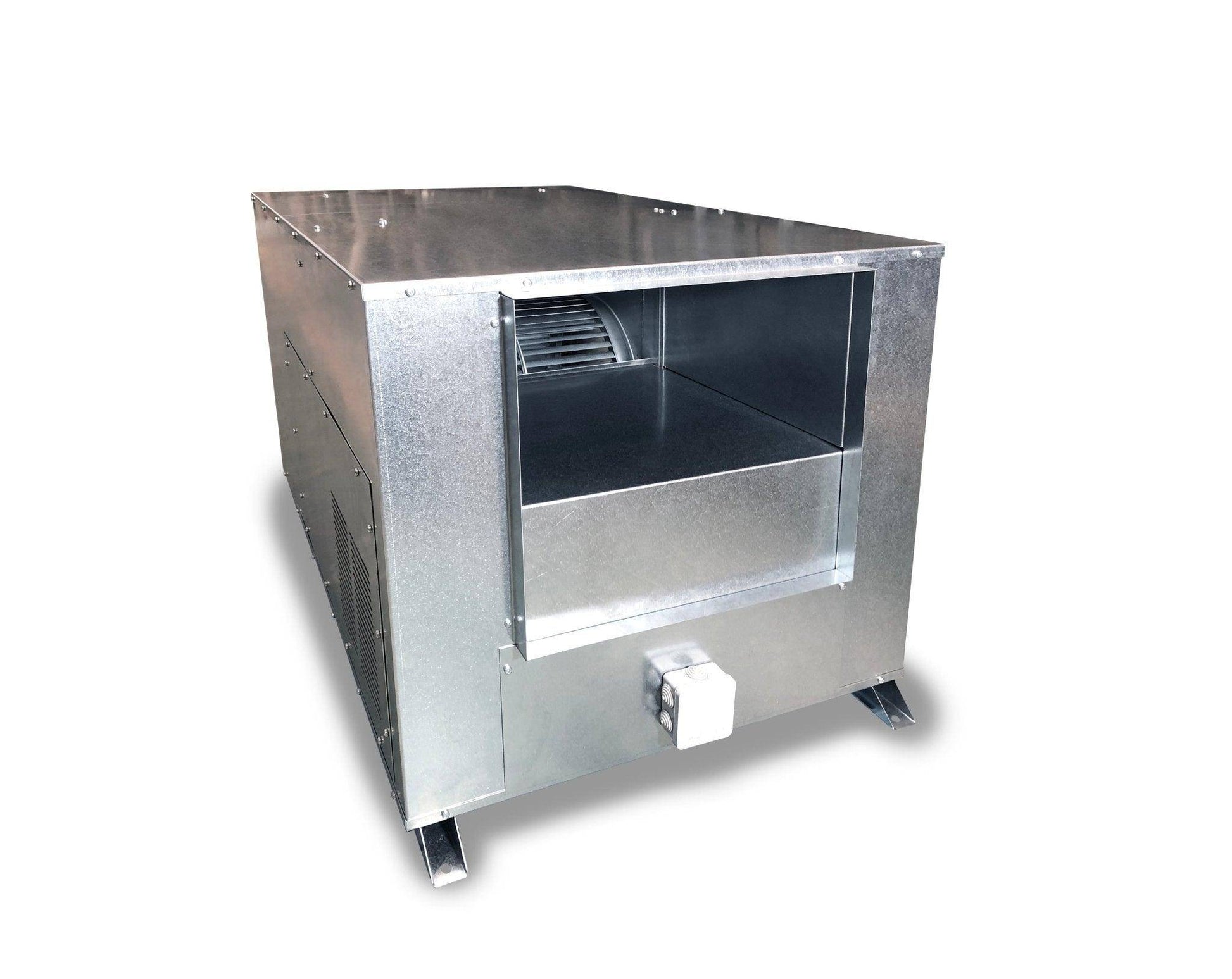 Caja de Ventilación ECO con Motor a Transmisión Protegido Fuera de la Corriente de Aire