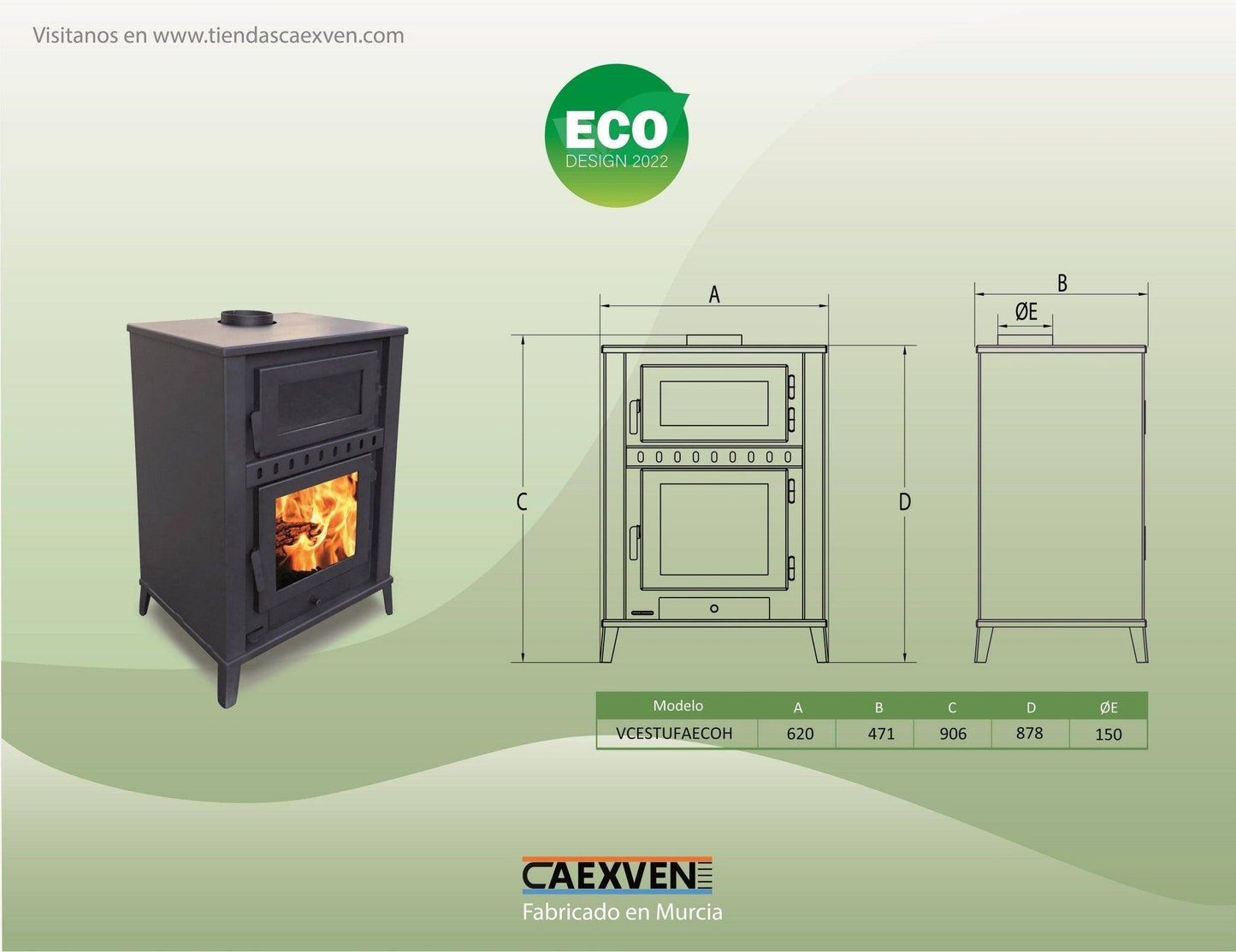 Estufa de Leña con Horno ECODESIGN