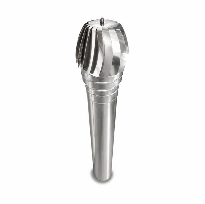 Sombrerete Aspirador Giratorio en Acero Inoxidable - Serie Helicoidal