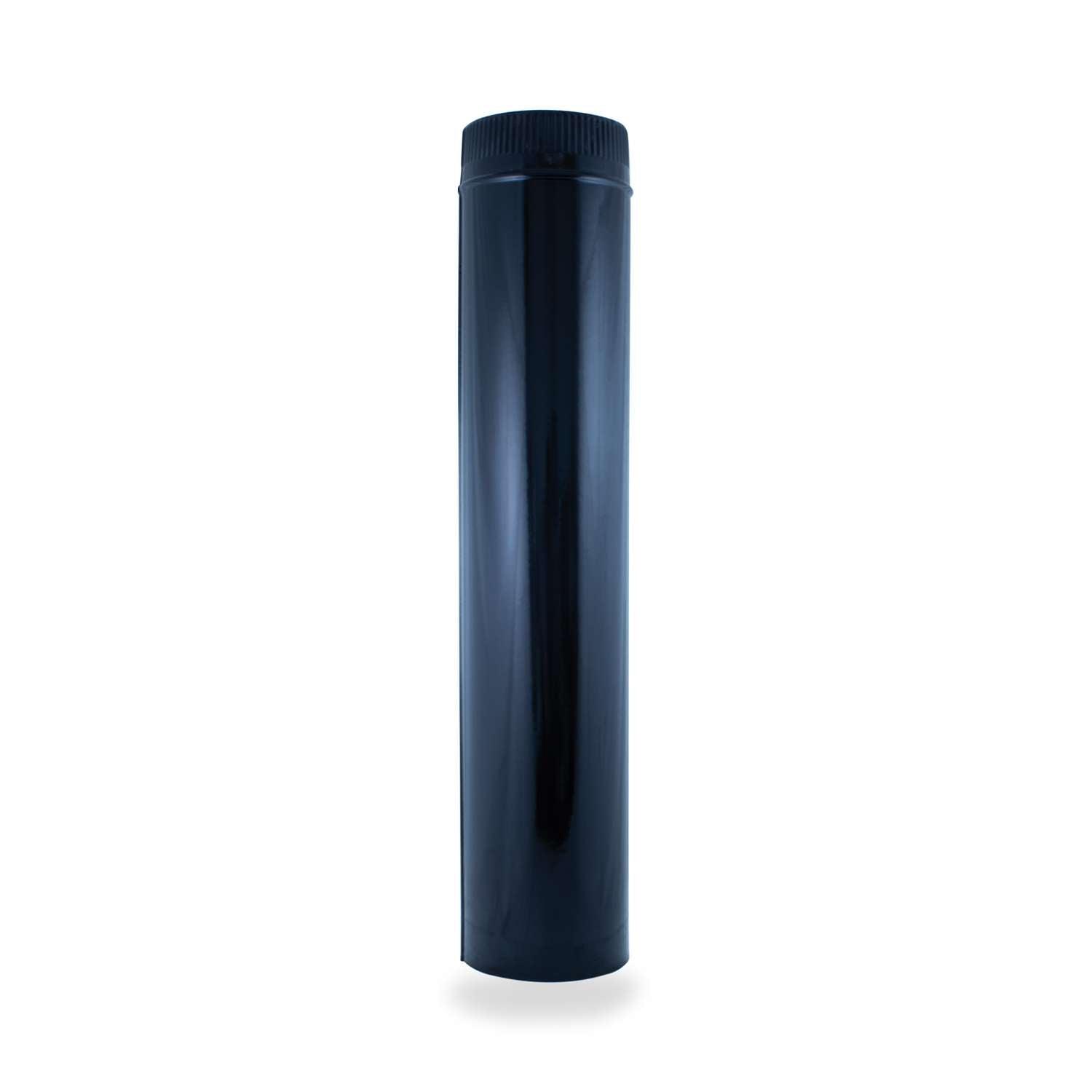 Tubo para chimeneas en Acero Negro Vitrificado Longitud 1 m - Serie lisa