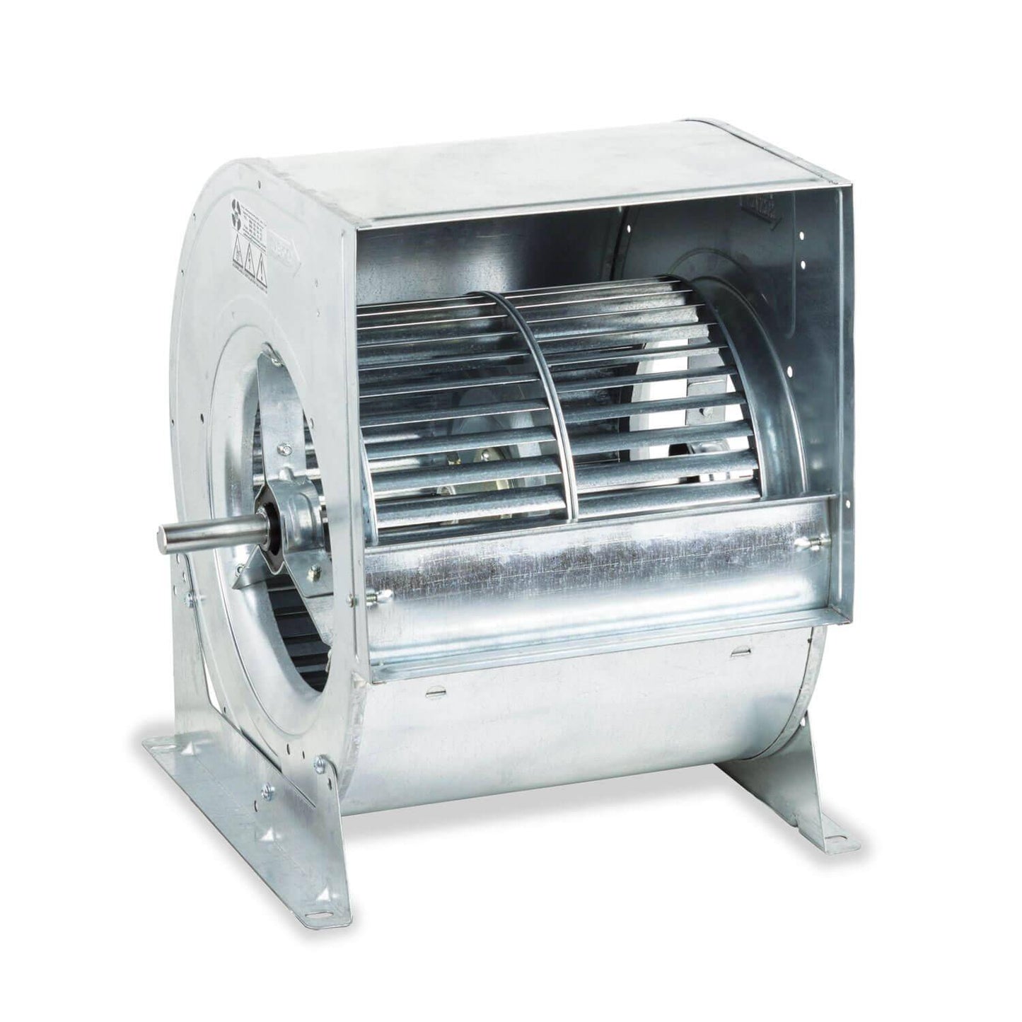 Ventiladores Centrífugos de Doble Aspiración sin Motor, con Salida de Eje por Ambos Lados y Turbina Metálica con Álabes hacia Delante
