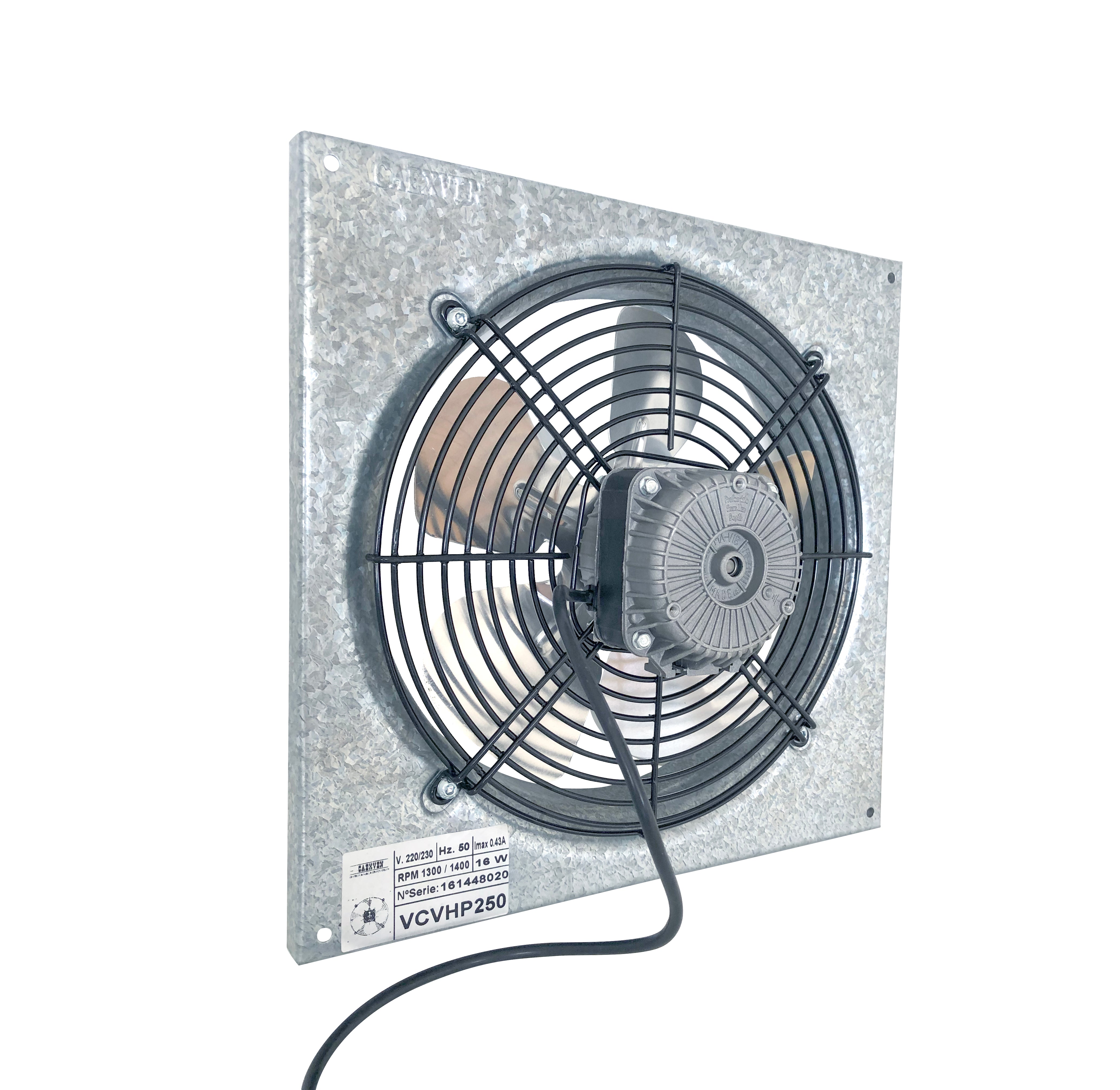 Ventiladores axiales de pared con hélice en chapa de aluminio