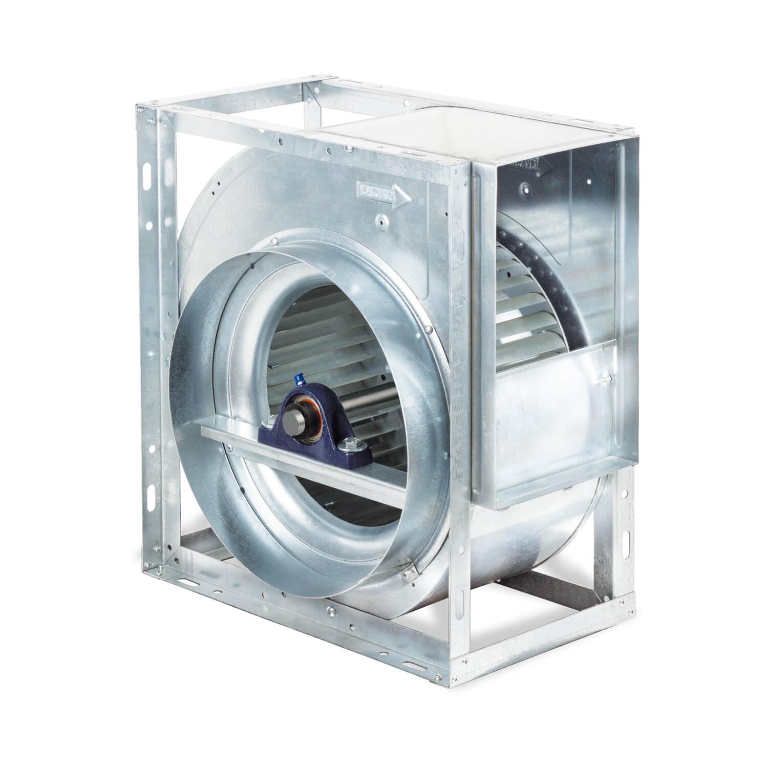 Ventiladores centrífugos de simple aspiración sin motor, con salida de eje y turbina metálica con álabes hacia adelante