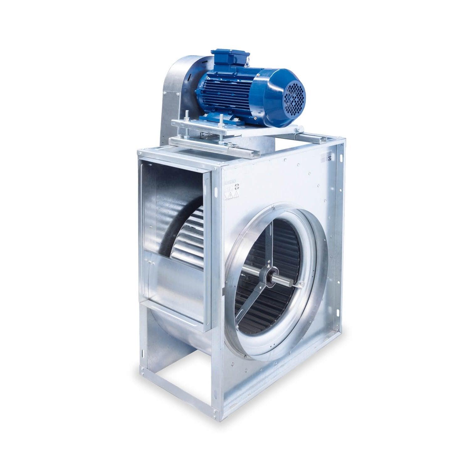 Ventiladores centrífugos de simple aspiración con motor exterior a transmisión y turbina metálica con álabes hacia adelante