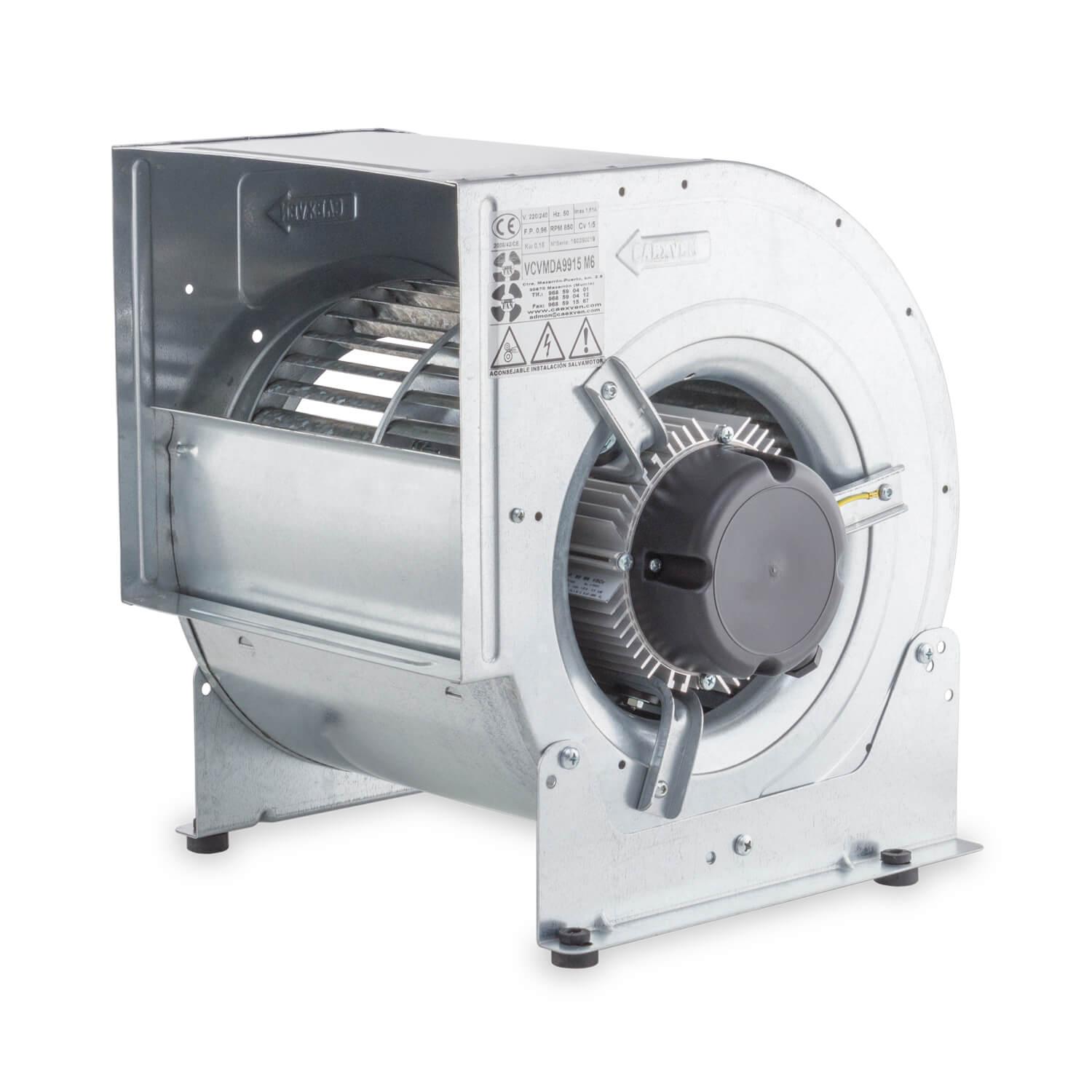 Ventiladores centrífugos de doble aspiración con motor directo (1 y 3 velocidades) y turbina metálica con álabes hacia adelante