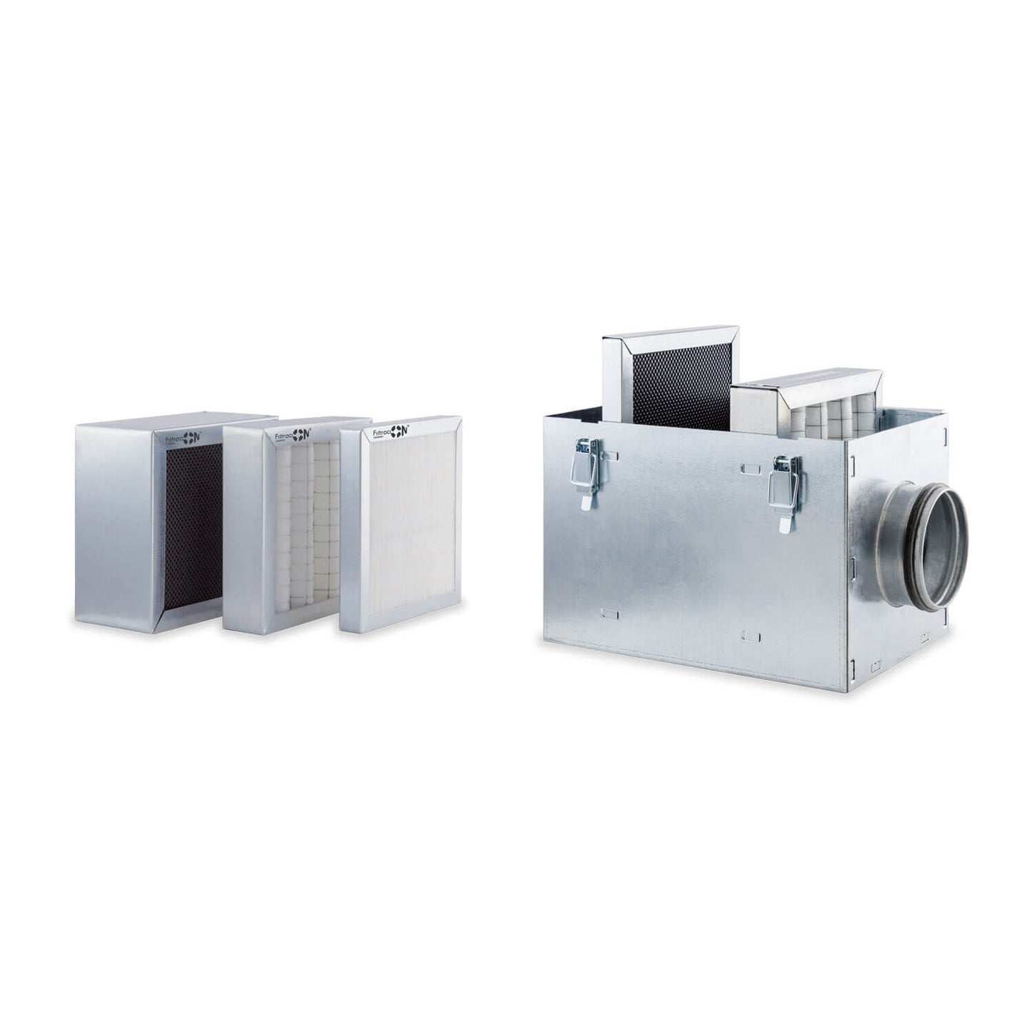 Caja Portafiltros de Acero Galvanizado para Filtros de Panel