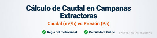 Cabecera del artículo sobre cálculo de motores de campana industrial con enlace a calculadora online gratuita.