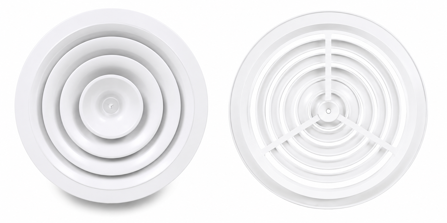 Difusor de Aire Redondo en Aluminio Blanco