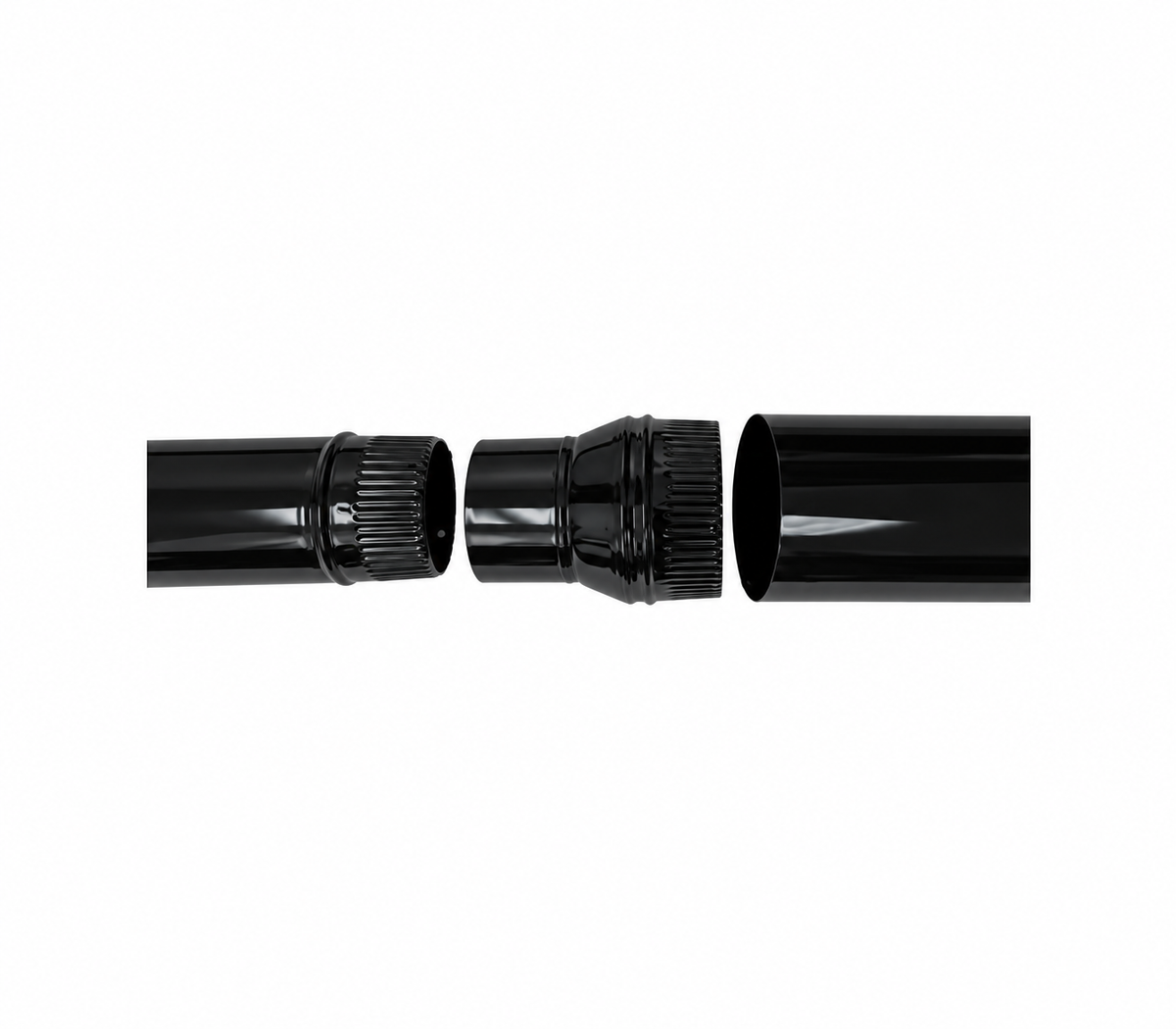 Ampliación para chimeneas en Acero Negro Vitrificado - Serie Lisa