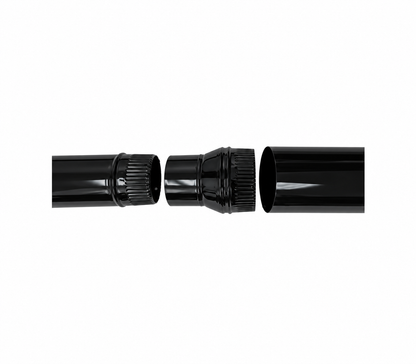 Ampliación para chimeneas en Acero Negro Vitrificado - Serie Lisa