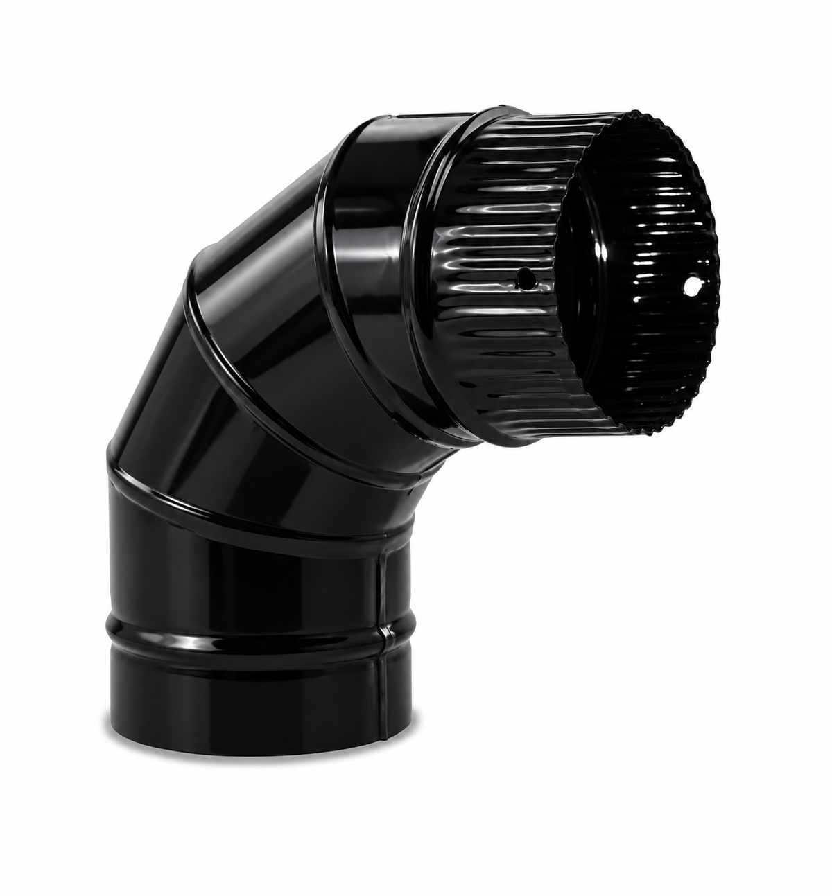 Codo de Sectores para chimeneas en Acero Negro Vitrificado - Ángulo 90º - Serie lisa