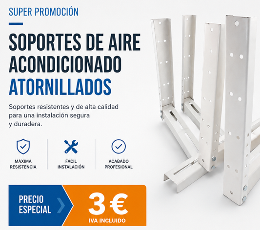"Pack de 25 unidades" Soporte Aire Acondicionado Universal Atornillado para Unidad Exterior
