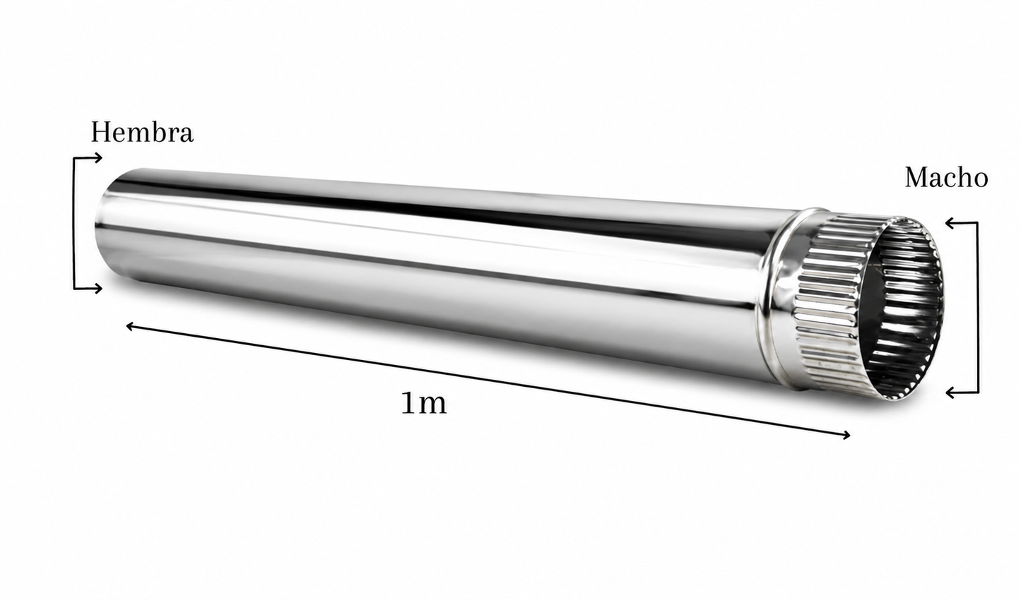 Tubo para chimeneas en Acero Inoxidable Longitud 1 m - Serie lisa
