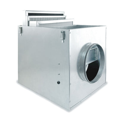 FILVENT Caja Portafiltros de Acero Galvanizado con Ventilador Incorporado para Filtros de Panel