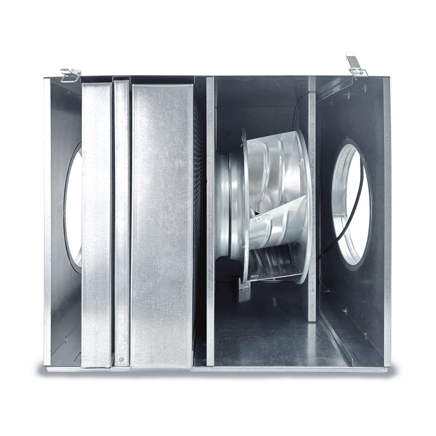 FILVENT Caja Portafiltros de Acero Galvanizado con Ventilador Incorporado para Filtros de Panel