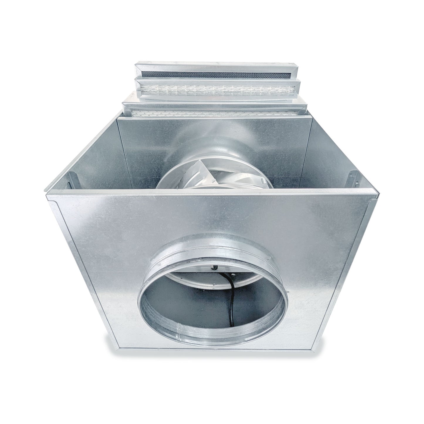 FILVENT Caja Portafiltros de Acero Galvanizado con Ventilador Incorporado para Filtros de Panel