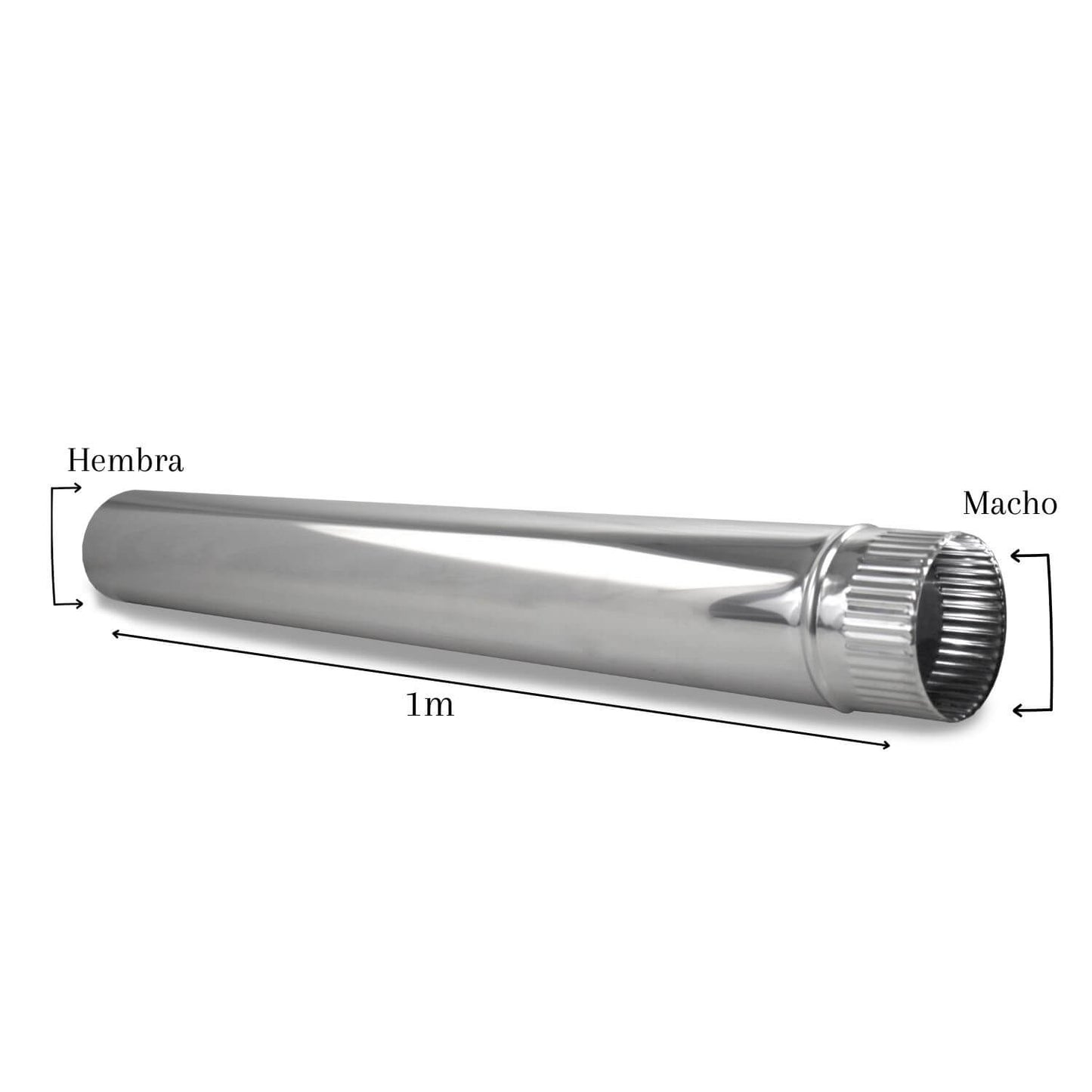 Tubo para chimeneas en Acero Inoxidable Longitud 1 m - Serie lisa