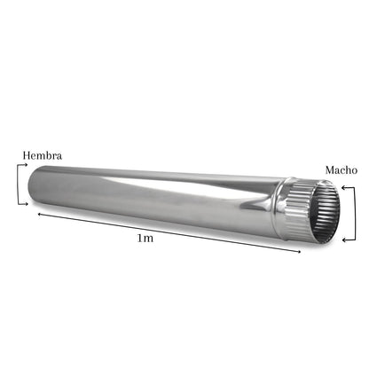 Tubo para chimeneas en Acero Inoxidable Longitud 1 m - Serie lisa