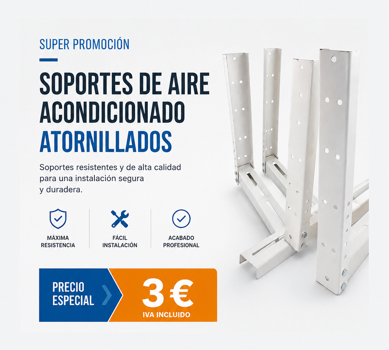 "Pack de 25 unidades" Soporte Aire Acondicionado Universal Atornillado para Unidad Exterior