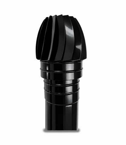 Sombrerete Aspirador Giratorio para chimeneas en Acero pintado en Negro - Serie lisa