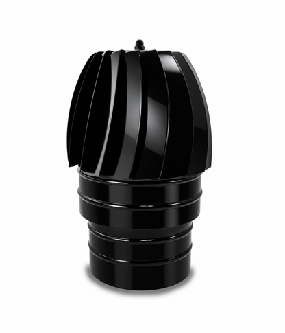Sombrerete Aspirador Giratorio para chimeneas en Acero pintado en Negro - Serie lisa