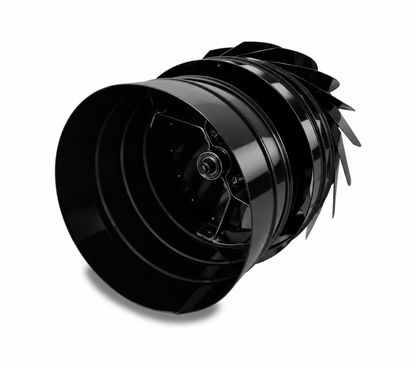 Sombrerete Aspirador Giratorio para chimeneas en Acero pintado en Negro - Serie lisa
