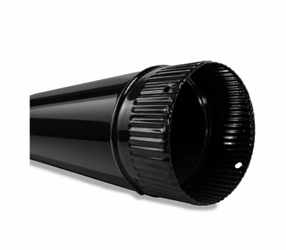 Tubo para chimeneas en Acero Negro Vitrificado Longitud 1 m - Serie lisa