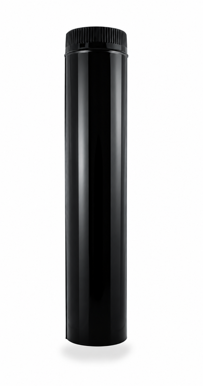 Tubo para chimeneas en Acero Negro Vitrificado Longitud 1 m - Serie lisa