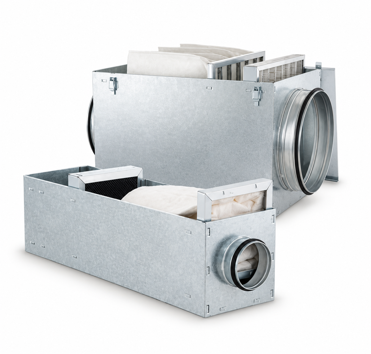 Caja Portafiltros de Acero Galvanizado para Filtros de Bolsa y Panel