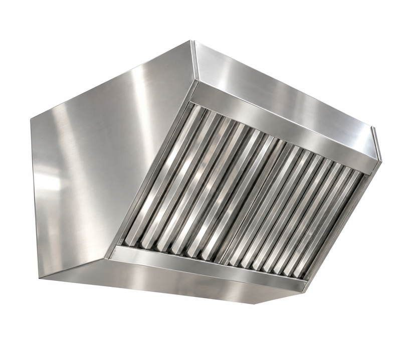 Campana Extractora Industrial Rectangular Económica de Acero Inoxidable para Fijación a Pared