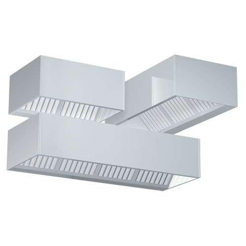 Campana Extractora Industrial Modelo Rectangular en Acero Inoxidable para Pared o Central a Techo