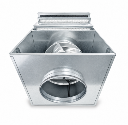 FILVENT Caja Portafiltros de Acero Galvanizado con Ventilador Incorporado para Filtros de Panel