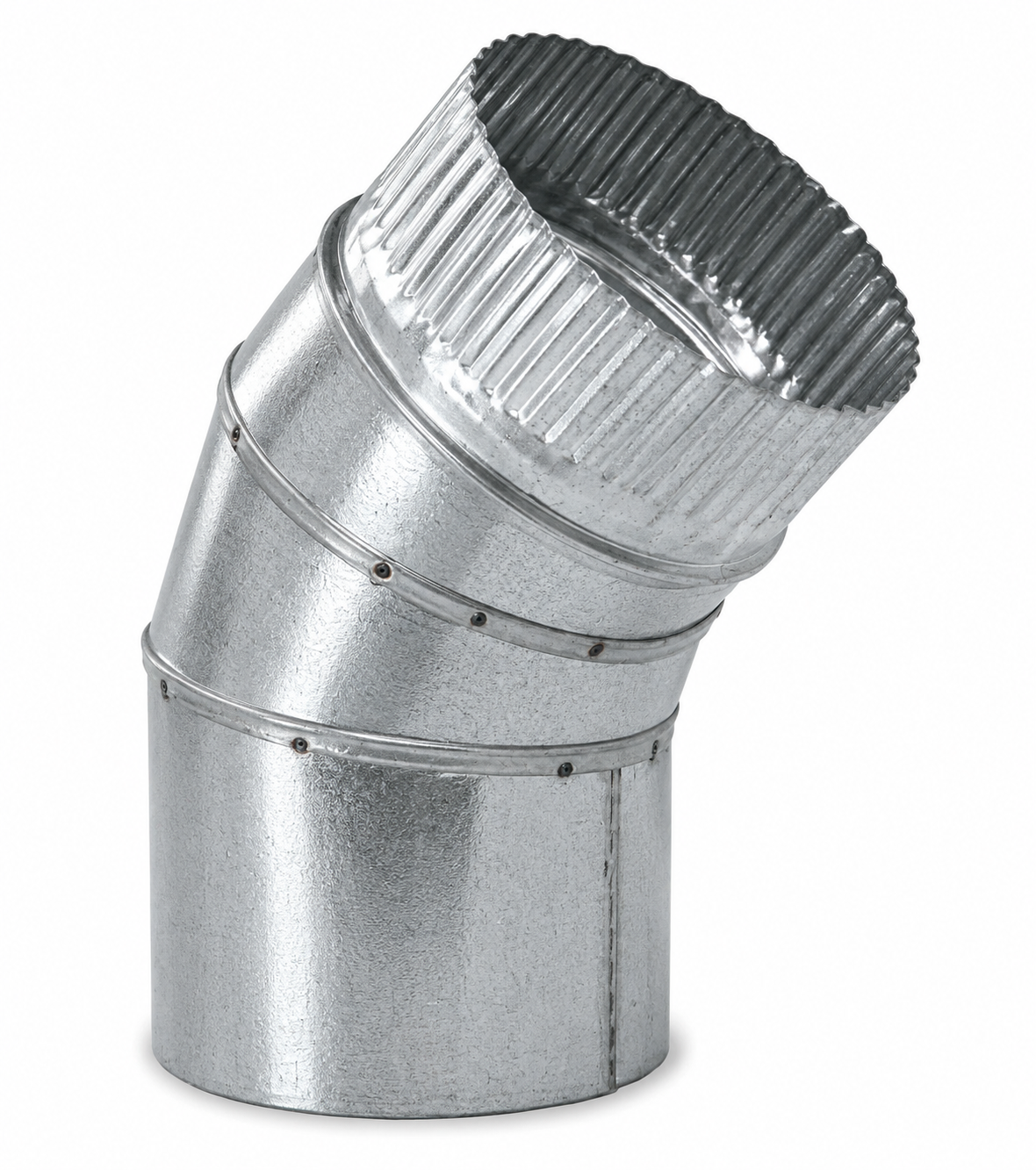 Codo de Sectores para chimeneas en Acero Galvanizado - Ángulo 45º - Serie lisa
