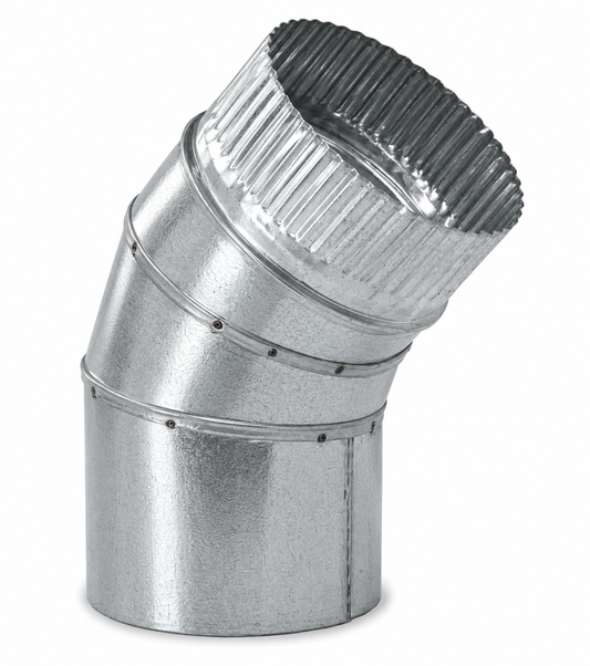 Codo de Sectores para chimeneas en Acero Galvanizado - Ángulo 45º - Serie lisa