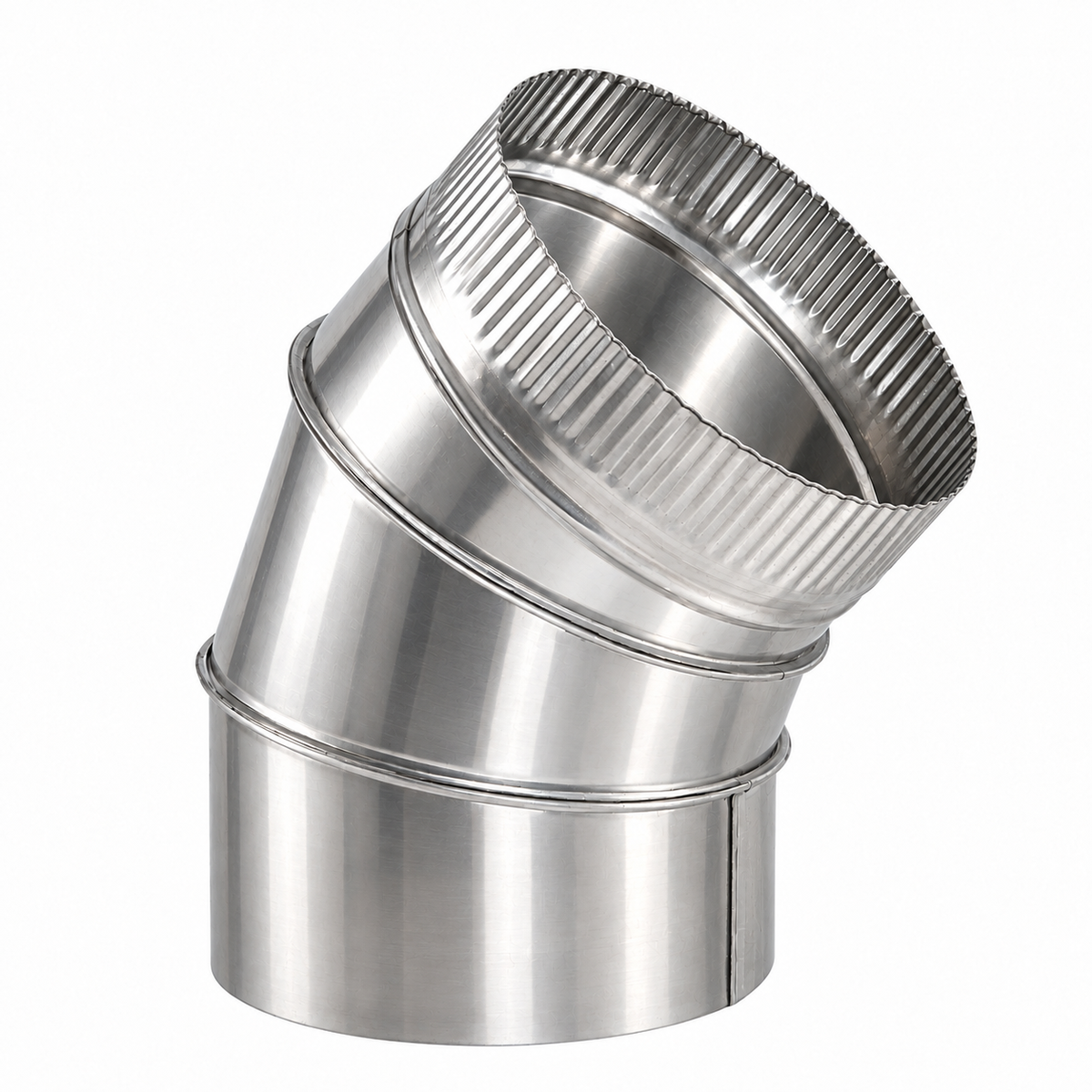 Codo de Sectores para chimeneas en Acero Inoxidable - Ángulo 45º - Serie lisa