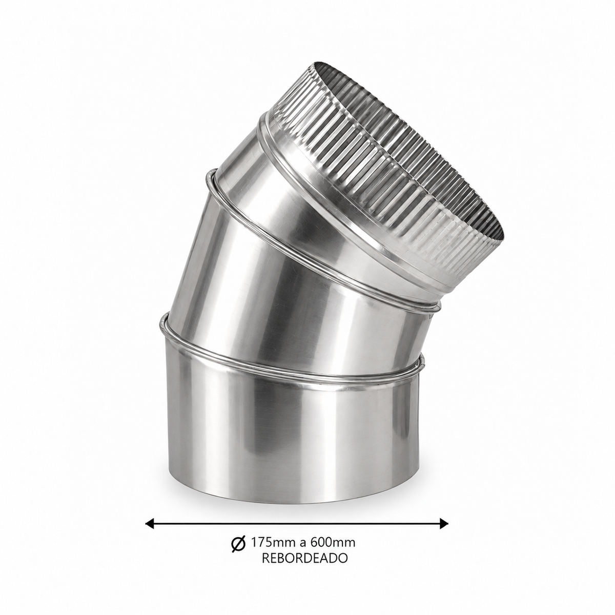 Codo de Sectores para chimeneas en Acero Inoxidable - Ángulo 45º - Serie lisa
