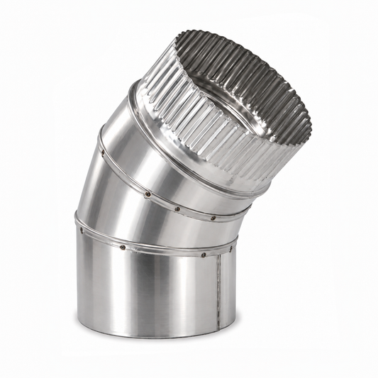 Codo de Sectores para chimeneas en Acero Inoxidable - Ángulo 45º - Serie lisa