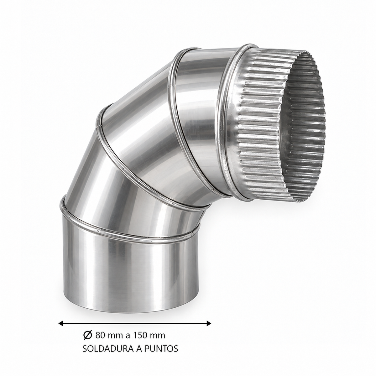Codo de Sectores para chimeneas en Acero Inoxidable - Ángulo 90º - Serie lisa