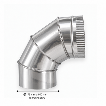 Codo de Sectores para chimeneas en Acero Inoxidable - Ángulo 90º - Serie lisa
