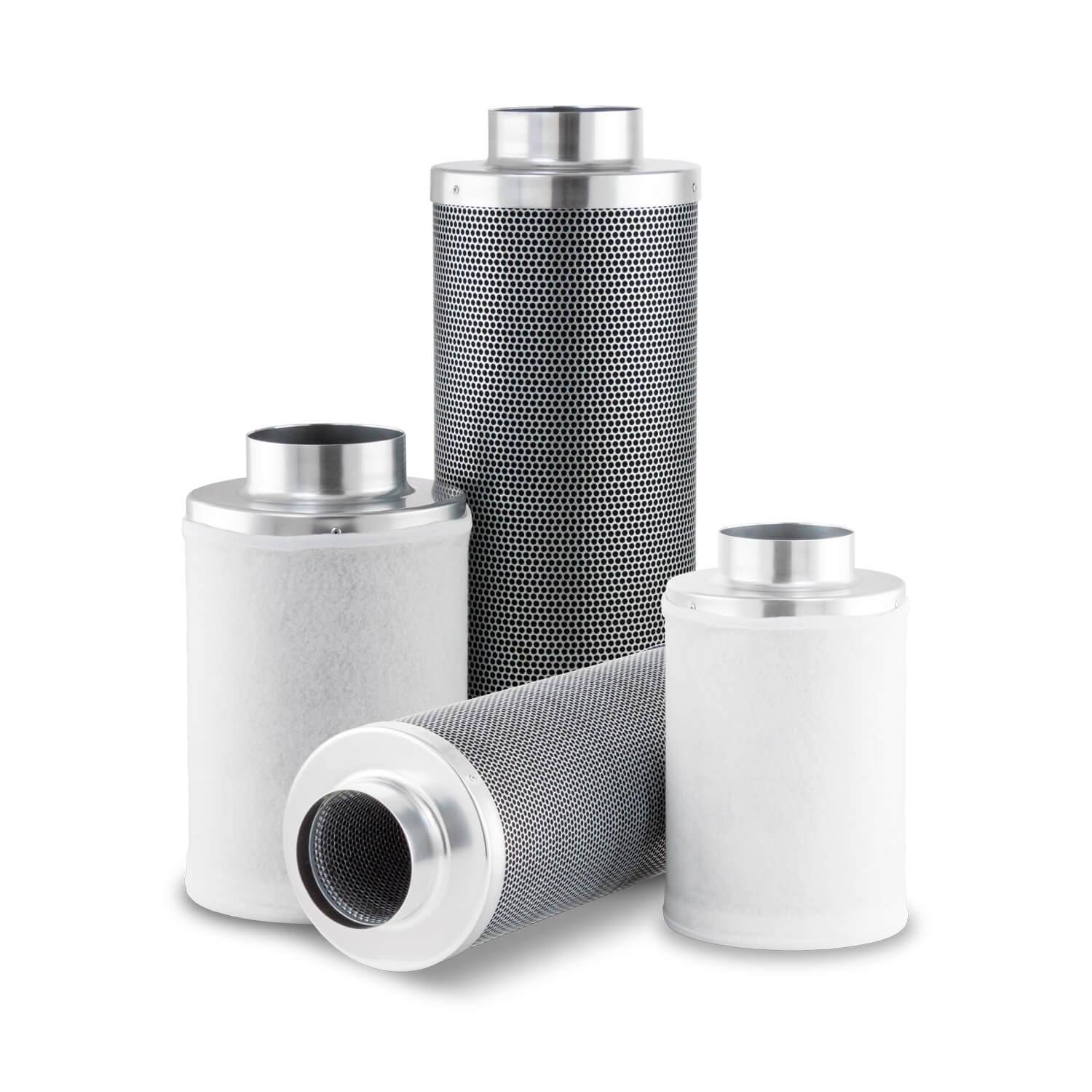 Filtro Cilíndrico de Carbón Activado para Eliminación de Olores en Cultivos de Interior, Purificación de Aire y Otros Gases