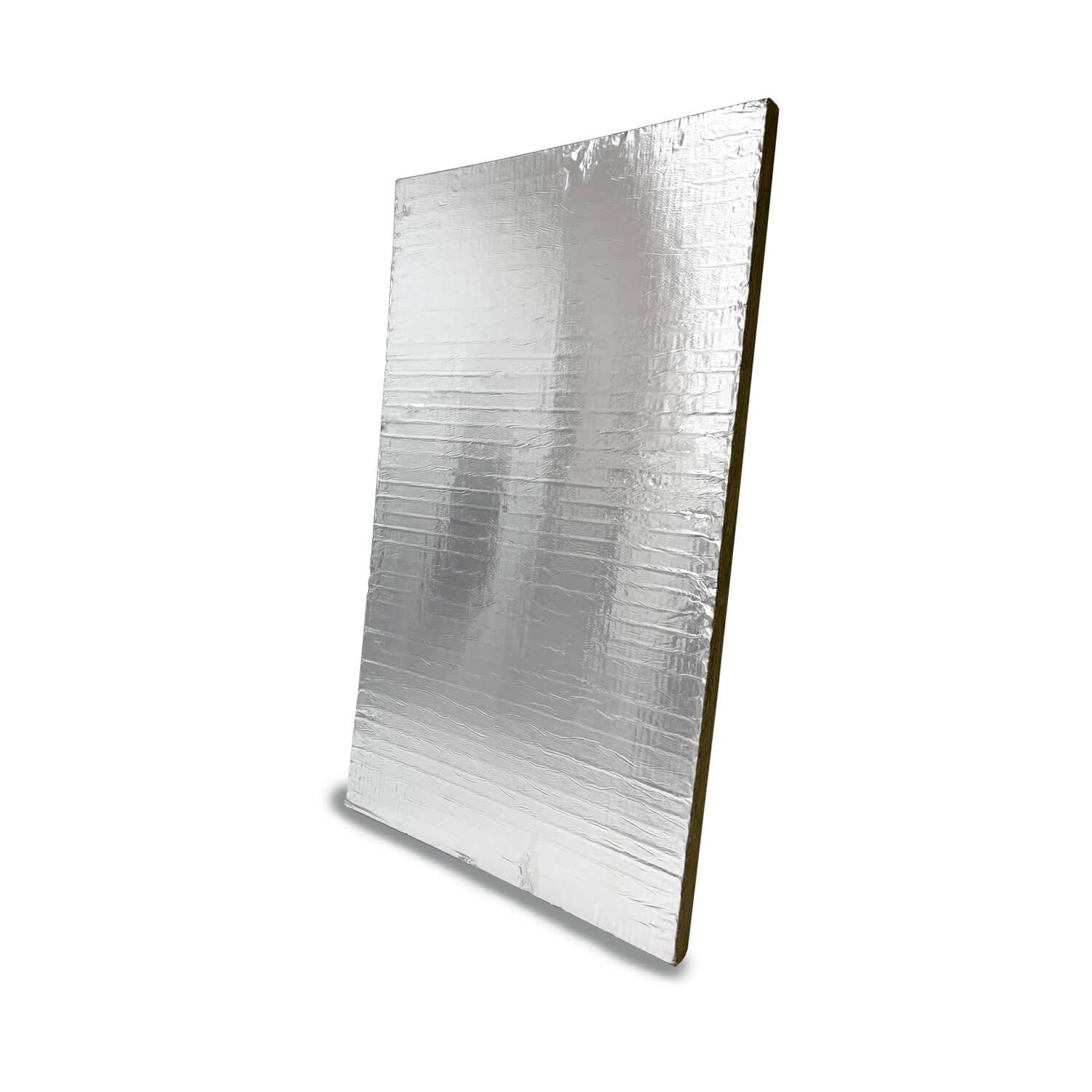 Panel de lana de roca 100kg/m3 de 100x60x3cm con cara de aluminio 40 micras - Aislante térmico y acústico para chimeneas,estufas,paredes,techos,conductos de ventilacion y cajones de persiana