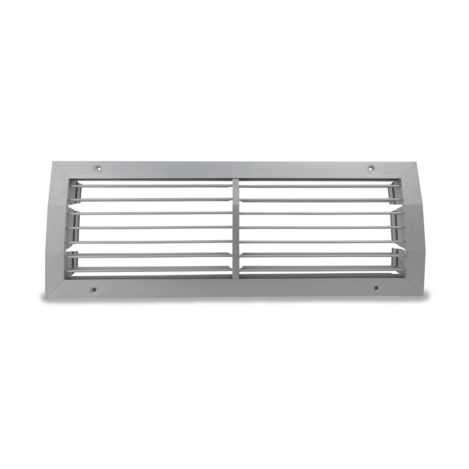 Rejilla Ventilación en Aluminio Plateado para Conducto Circular Lateral Curvado - Regulable