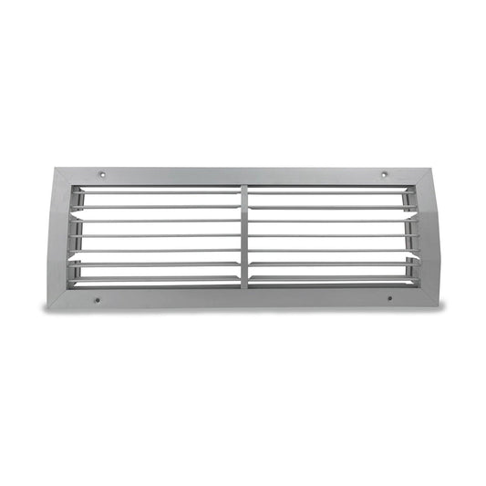 Rejilla Ventilación en Aluminio Plateado para Conducto Circular Lateral Curvado - Regulable