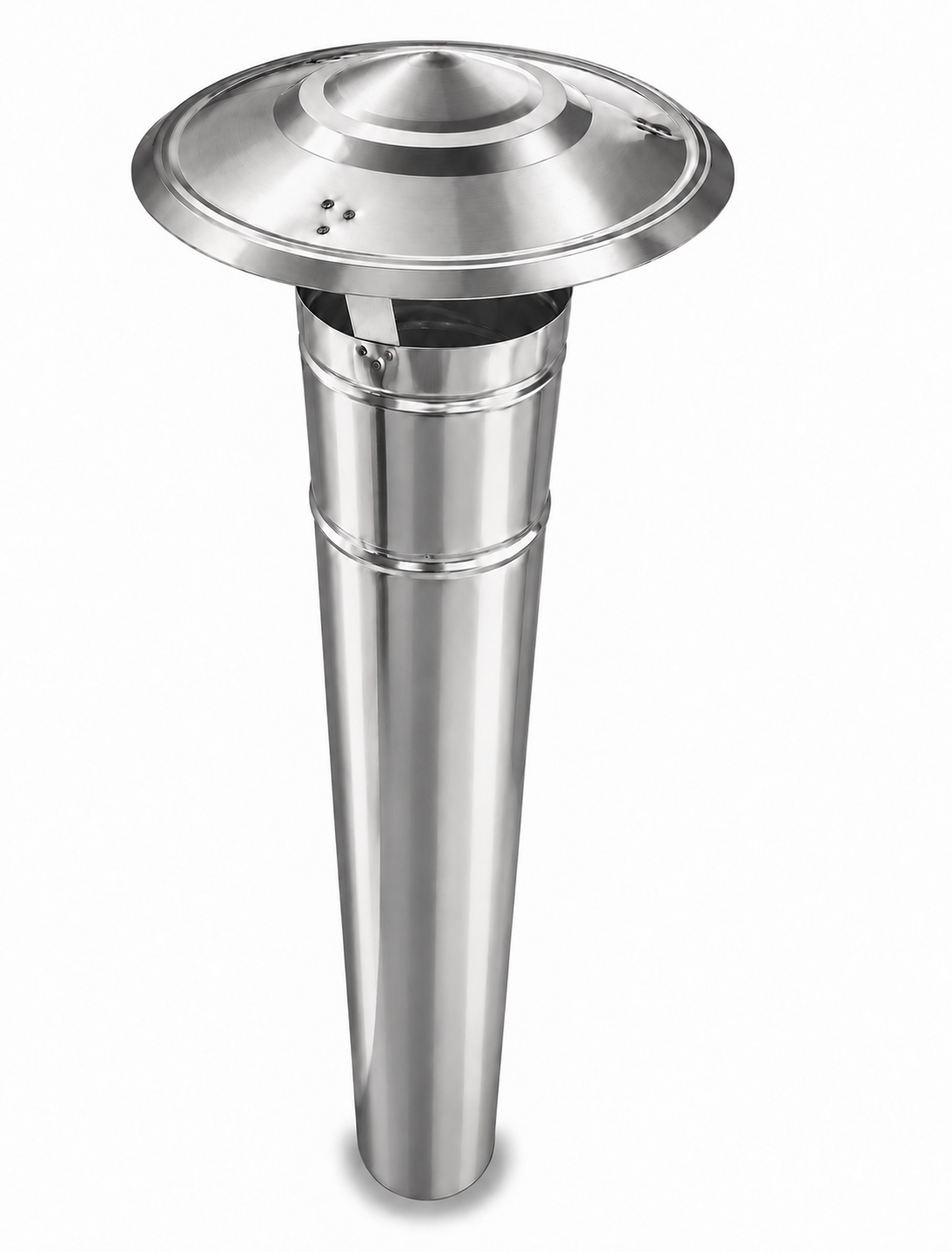 Sombrerete Fijo para Conductos en Acero Inoxidable - Serie Lisa y Helicoidal