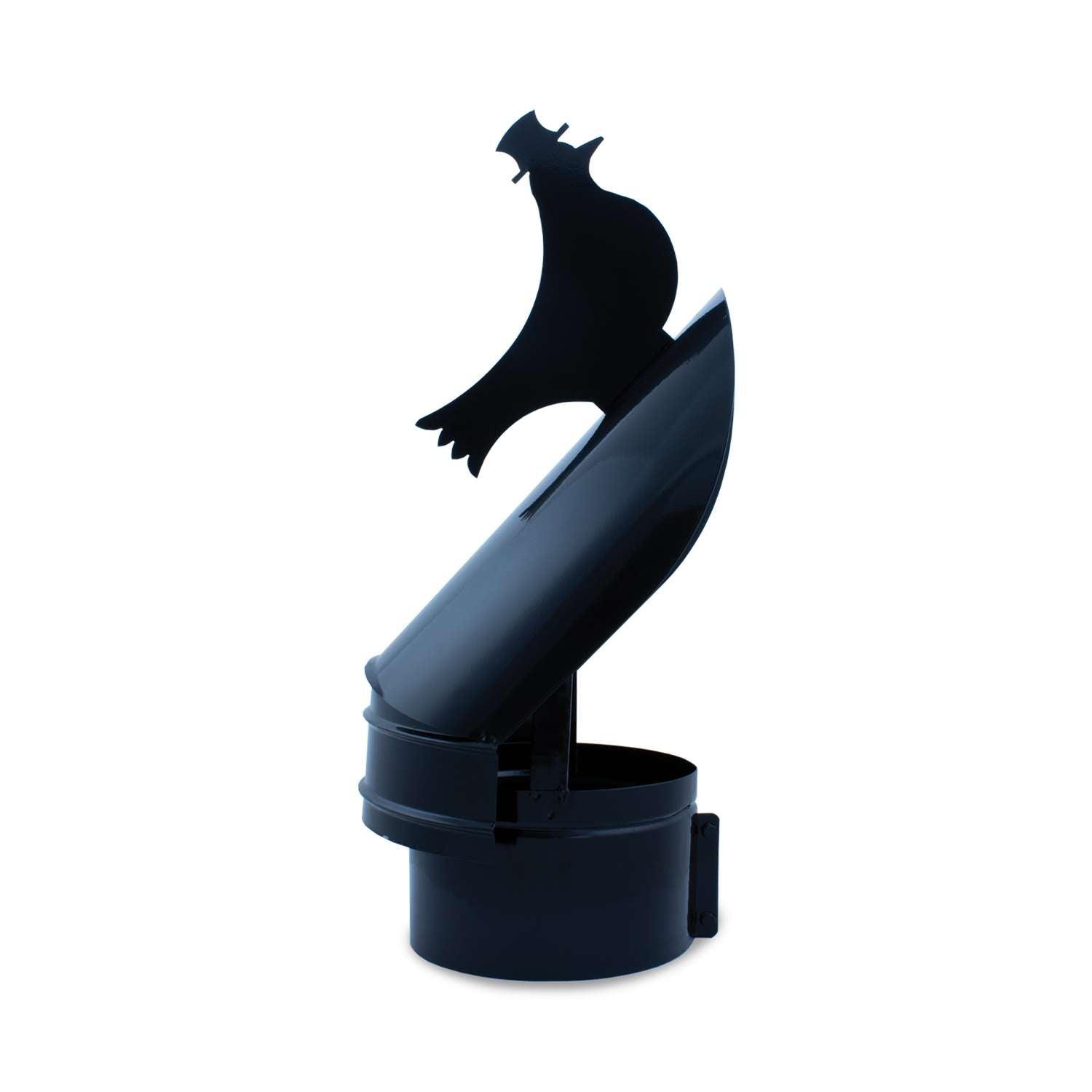 Sombrerete Giratorio tipo Veleta para chimeneas en Acero pintado en Negro - Serie lisa