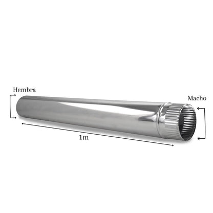 Tubo para chimeneas en Acero Inoxidable Longitud 1 m - Serie lisa
