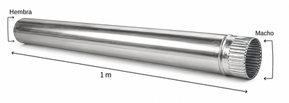 Tubo para chimeneas en Acero Inoxidable Longitud 1 m - Serie lisa